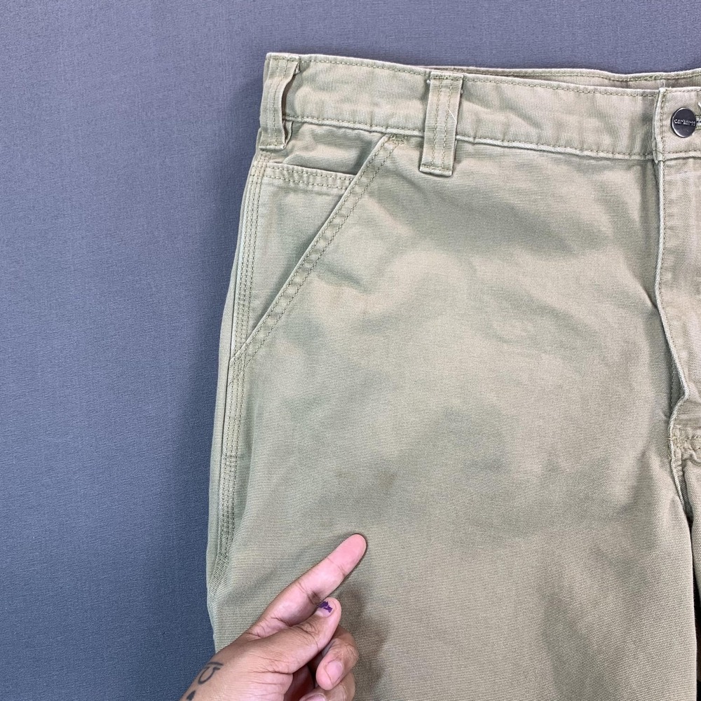 Carhartt Rugged Flex Relaxed Fit Carpenter Pants Mens 38x32 Beige Canvas Stretch - Picture 9 of 16